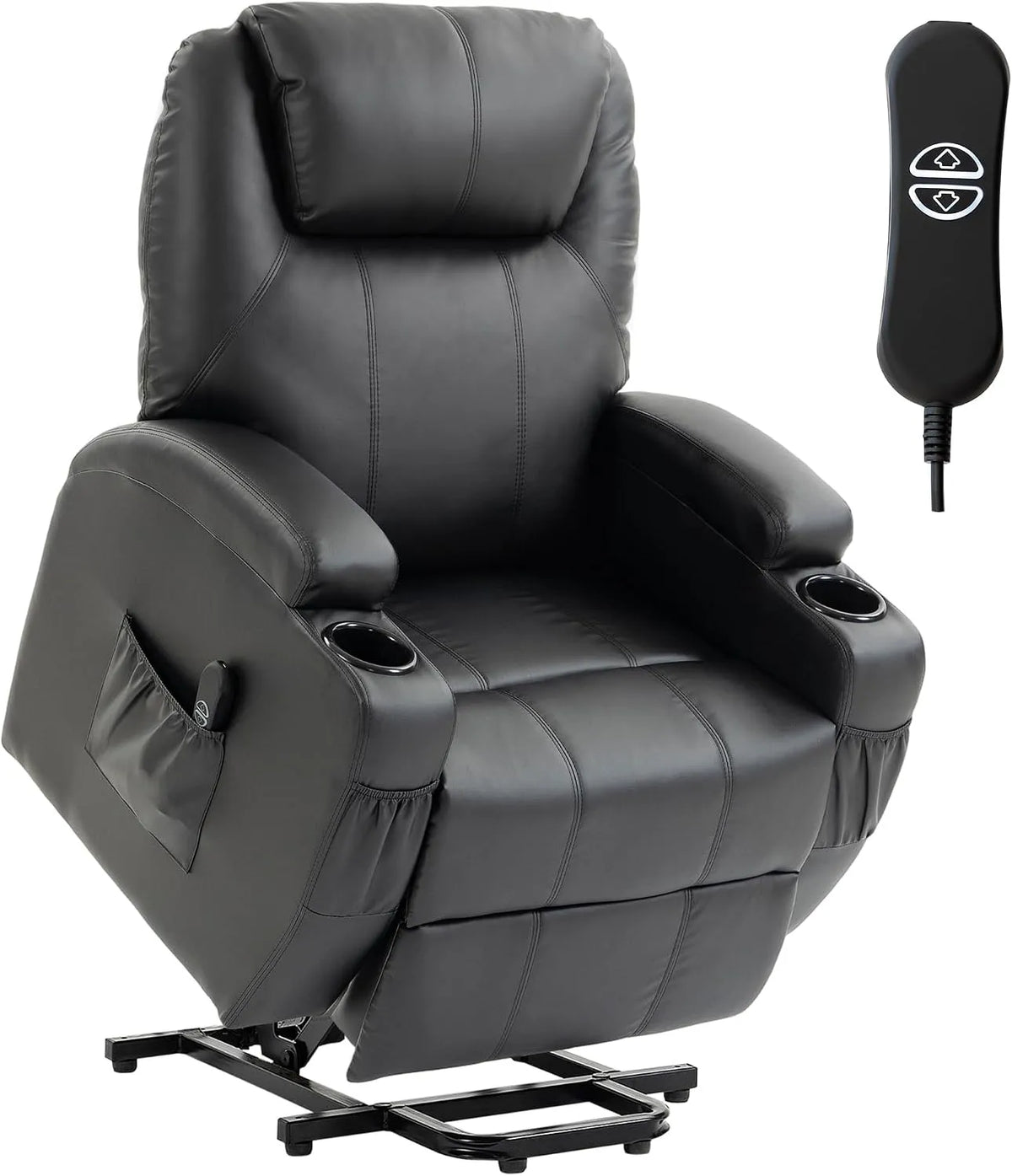 Fauteuil, noir, pour Personnes Âgées Noir, HOMCOM