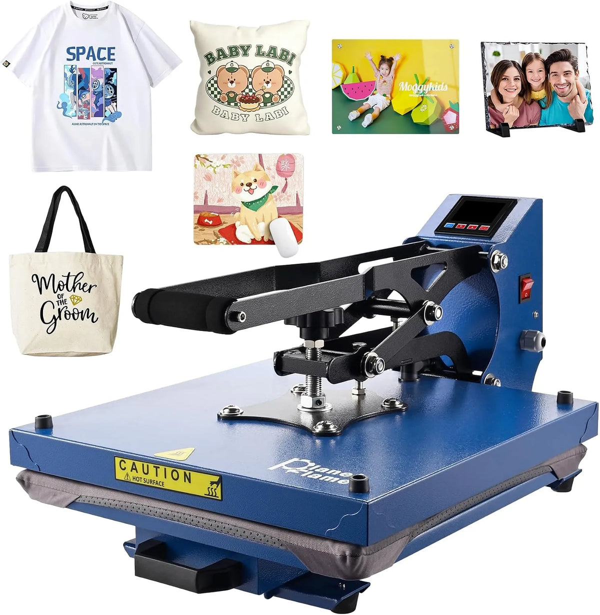 Radiateur électrique, 38x38cm, 1600 W, Presse, Machine Impression Textile 38x38cm avec Affichage LED, à chaud 1600W Pour T-Shirts
