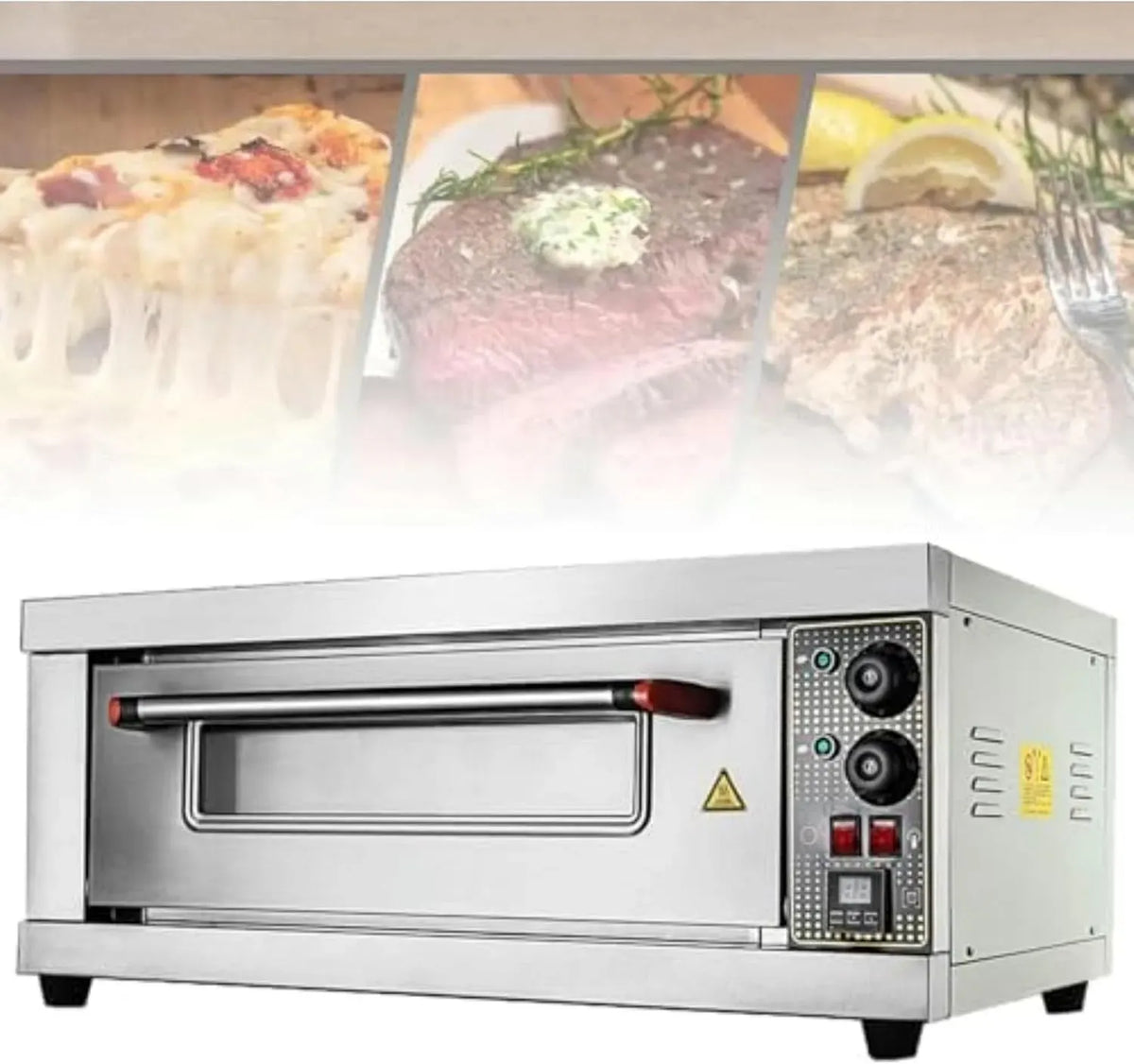 Four électrique à pizza, 3200 W, portable, minuteur, gril, professionnel, restaurant, acier inoxydable, Appareil de Boulangerie à Haut Tempe