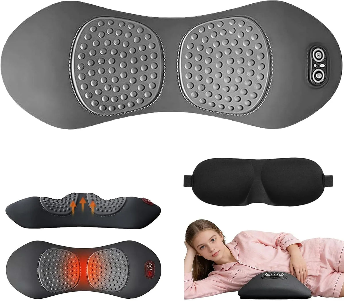 Radiateur électrique 3-En-1, gris, 2026 Nouveau Masseur Sciatique, Appareil Massage Lombaire et Thérapie du Dos